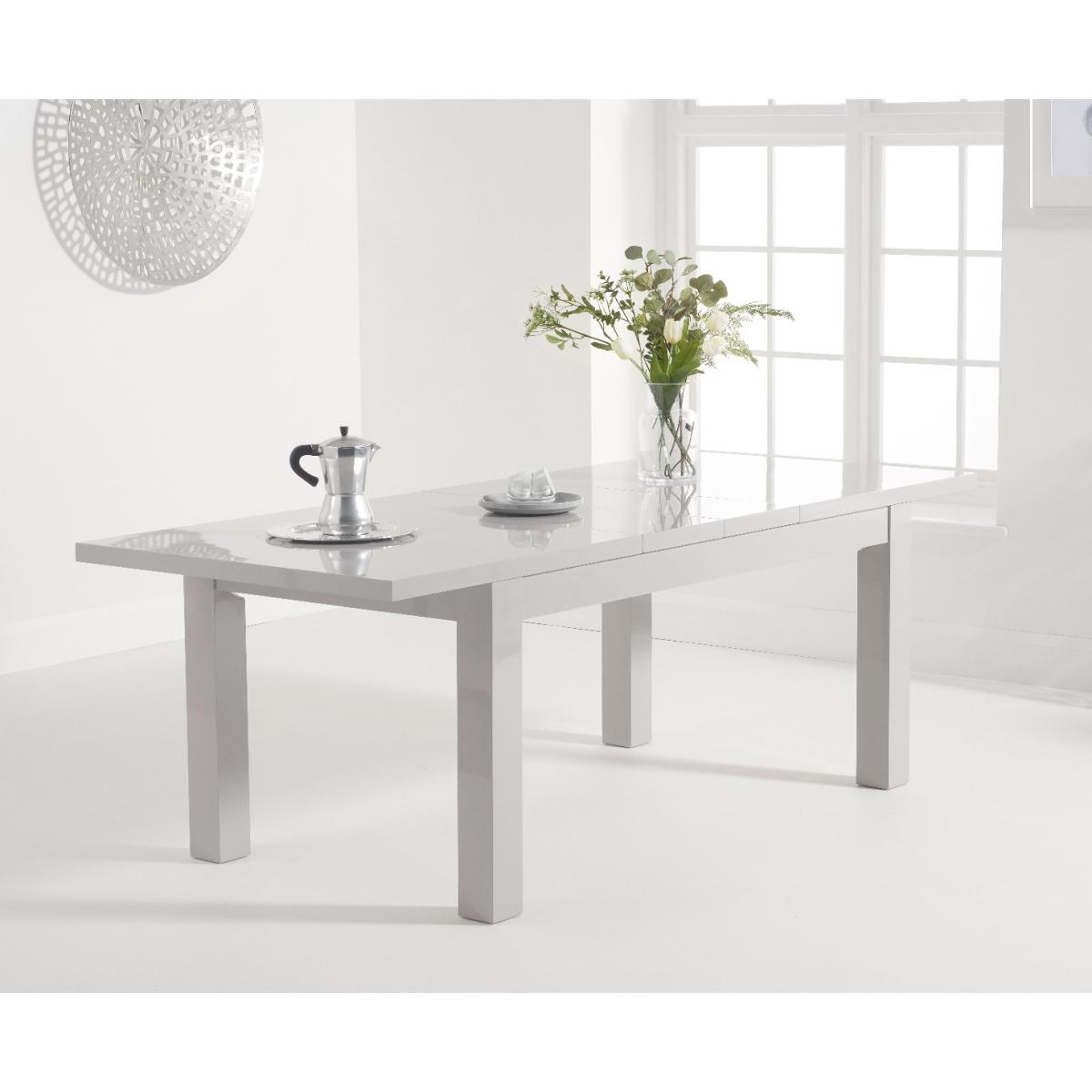 Atlanta Light Grey Gloss 160-220cm Extending Dining Table With 10 Black Cavello Chairs – image 19