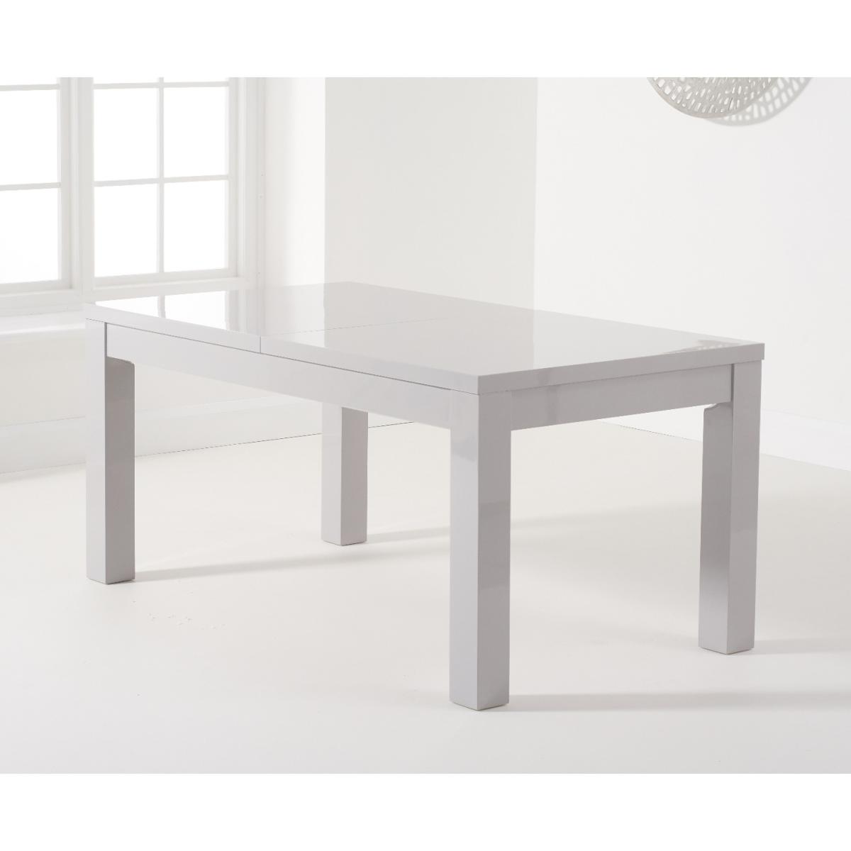 Atlanta Light Grey Gloss 160-220cm Extending Dining Table With 10 Black Cavello Chairs – image 4