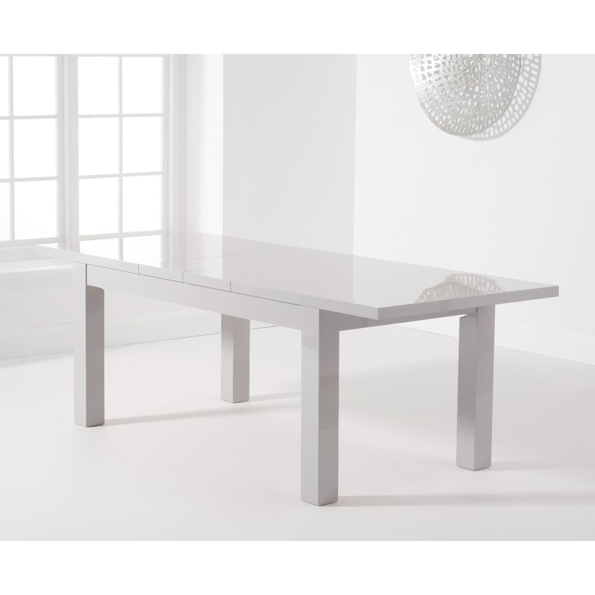 Atlanta Light Grey Gloss 160-220cm Extending Dining Table With 10 Black Cavello Chairs – image 5