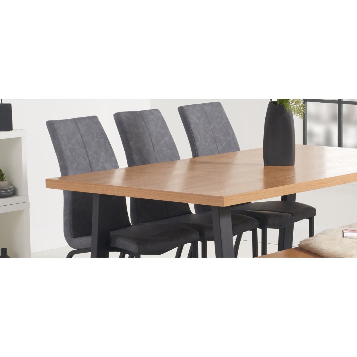 Urban 180cm Industrial Dining Table with Noir Antique Dining Chairs and Urban Bench – image 13