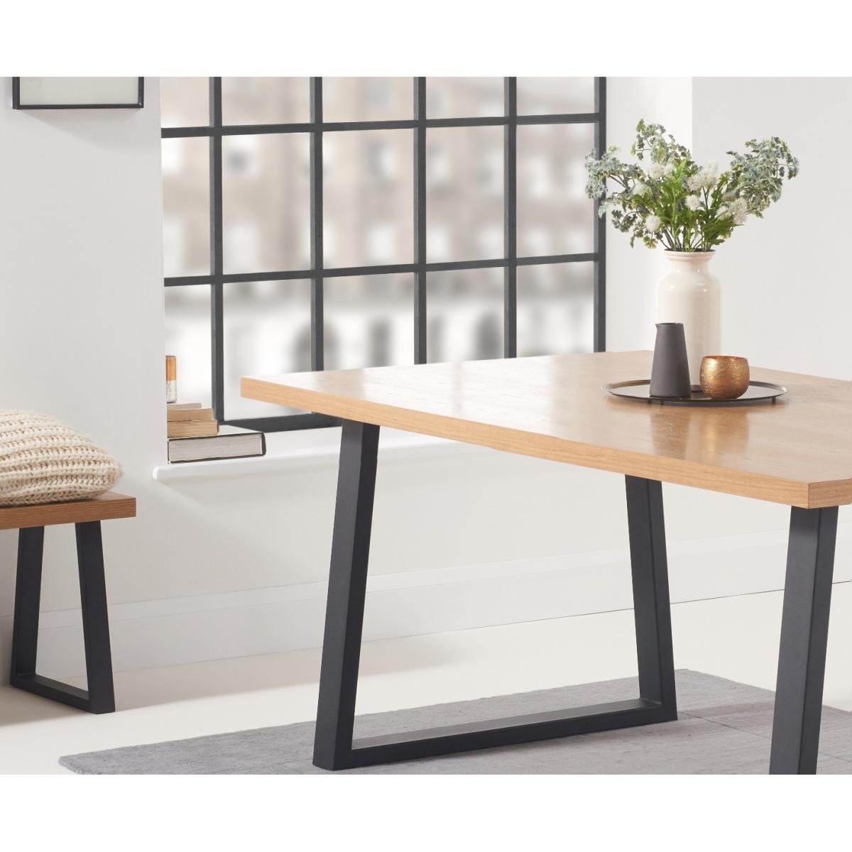 Urban 180cm Industrial Dining Table with Noir Antique Dining Chairs and Urban Bench – image 5