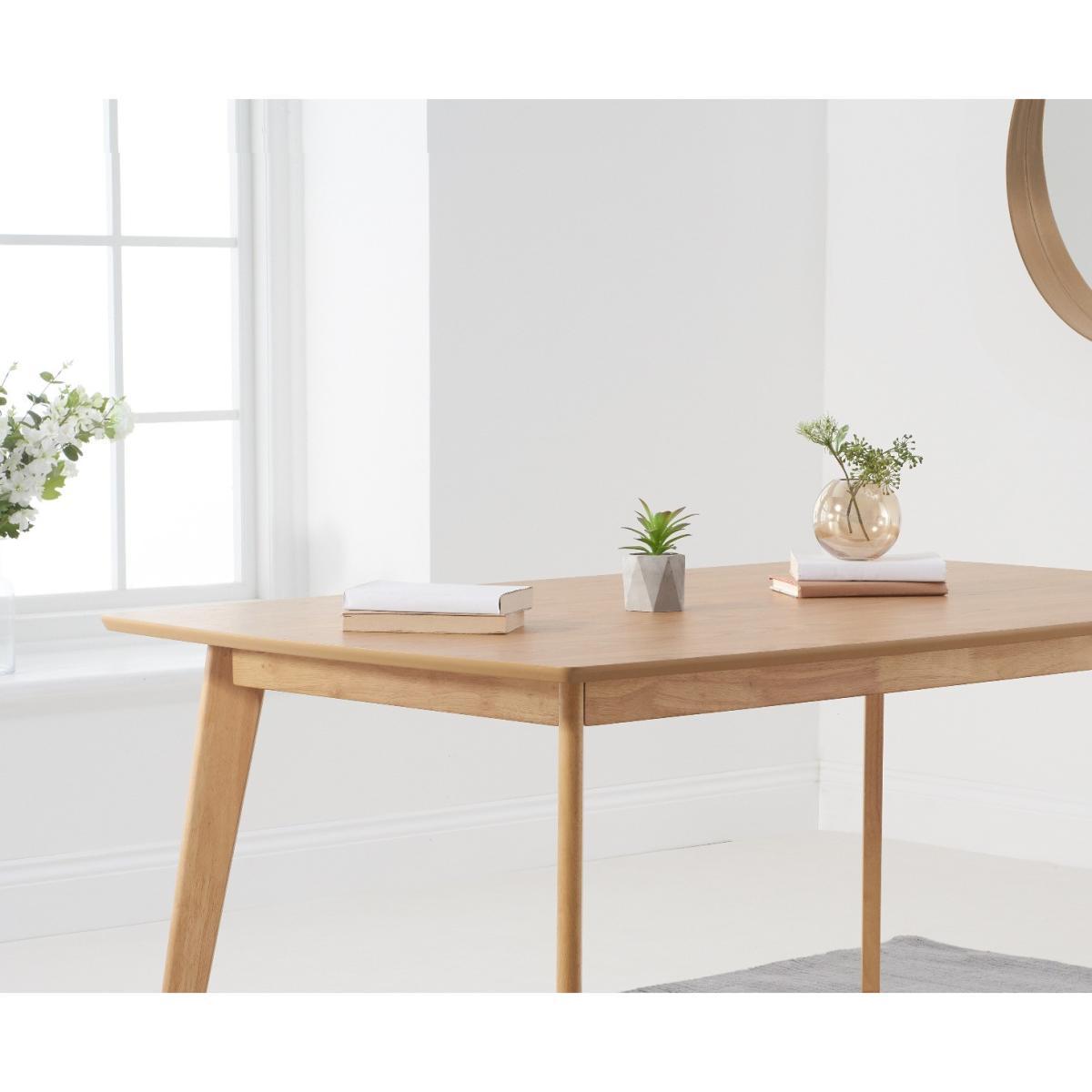 Sacha 150cm Dining Table with Sacha Cushion Seat Chairs and Benches - Oak and Grey, 2 Chairs – image 7