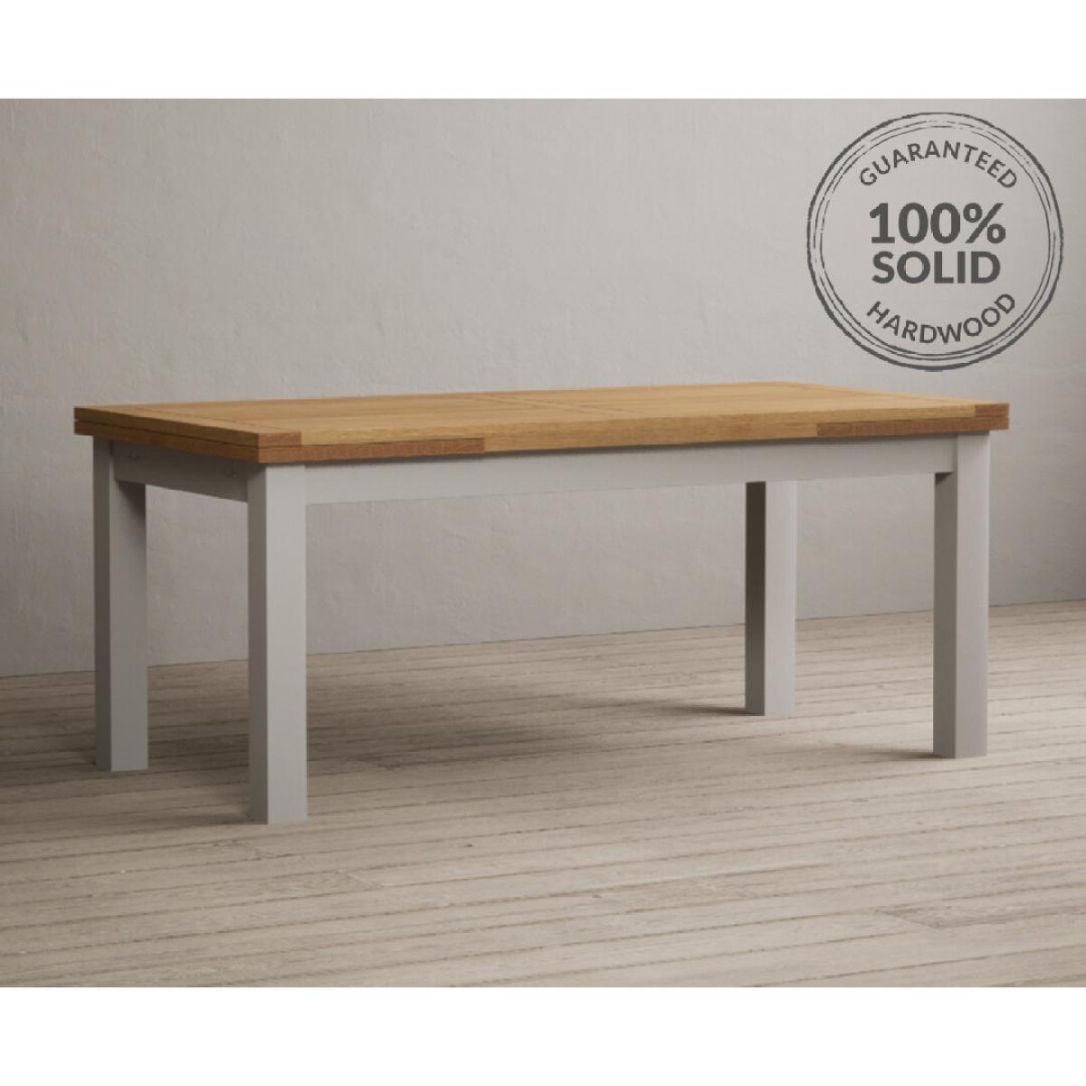 Extending Buxton 180cm Oak and Soft White Painted Dining Table with 10 Natural Chairs – image 13