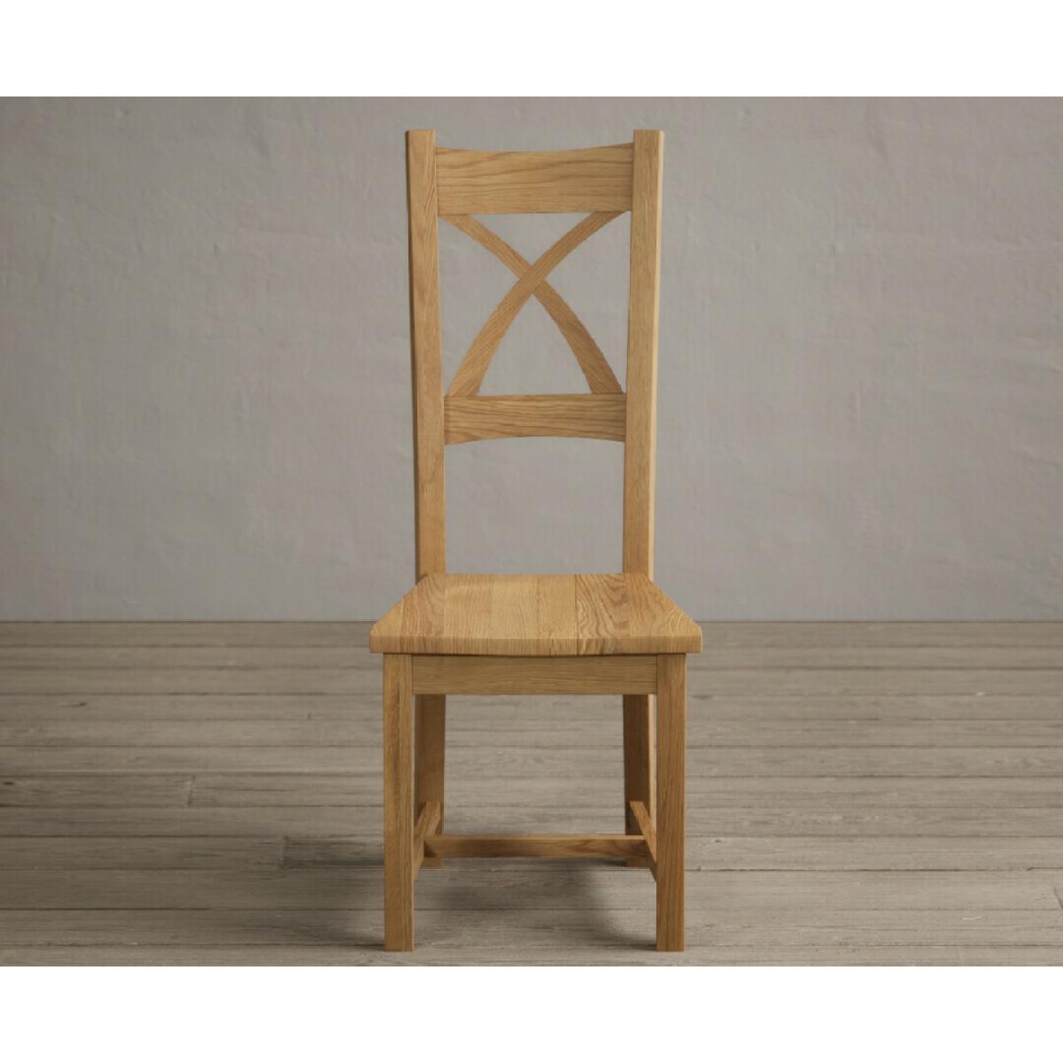 Hertford 120cm Fixed Top Oak and Soft White Painted Dining Table with 4 Brown Natural Solid Oak Chairs – image 47