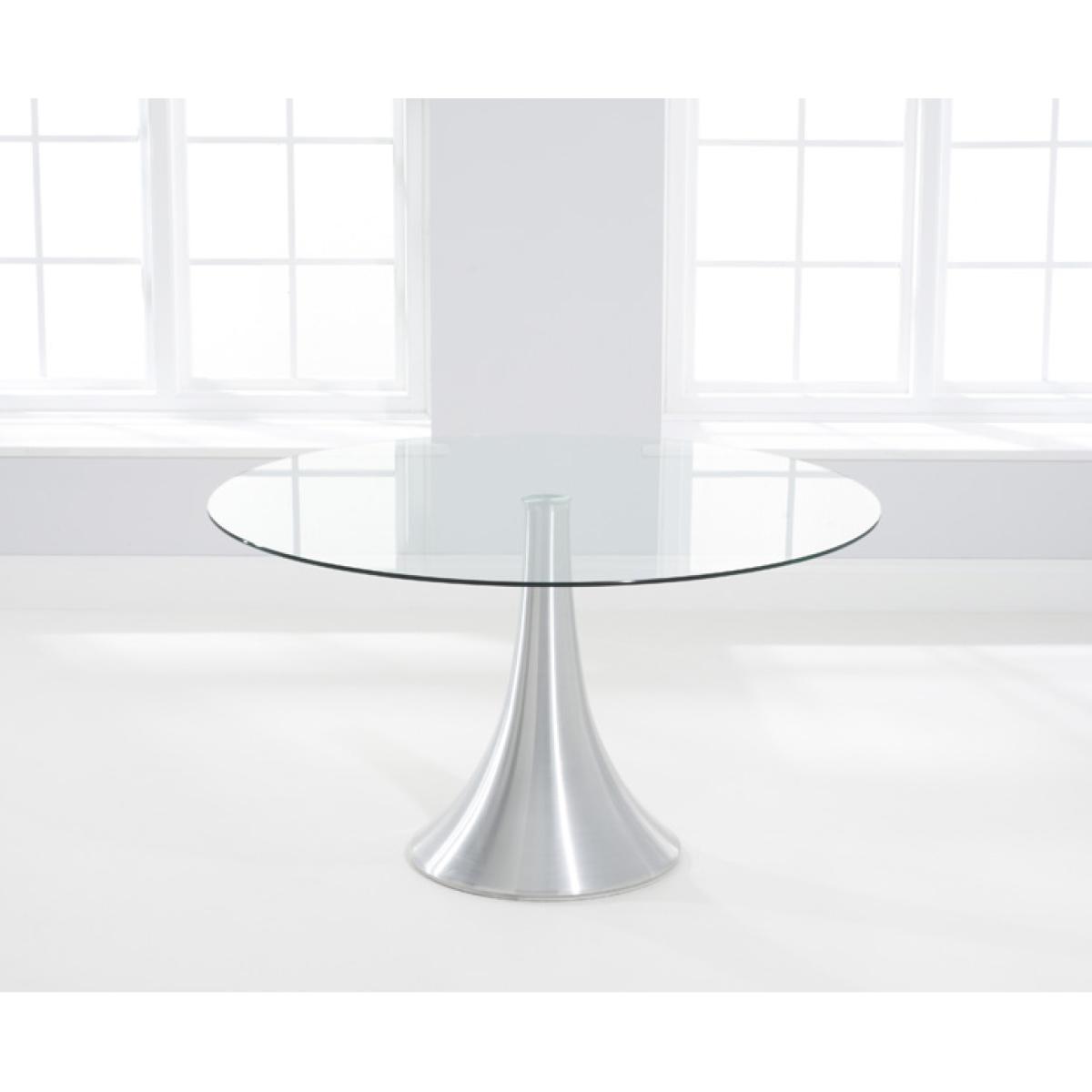 Paloma 135cm Round Glass Dining Table With 4 Black Cavello Chairs – image 3