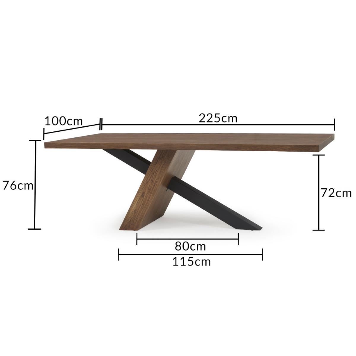 Montana 225cm Black Leg Industrial Dining Table With 8 Brown Brody Antique Dining Chairs – image 25