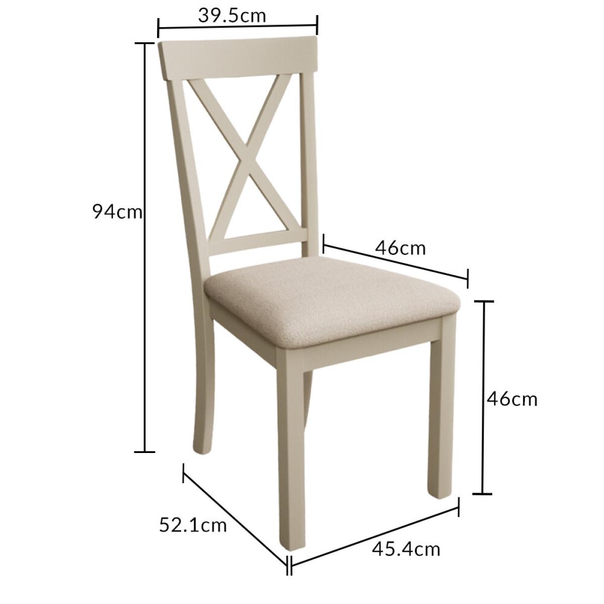 Hertford 120cm Oak and Cream Painted Round Pedestal Table With 6 Linen Hertford Chairs – image 17