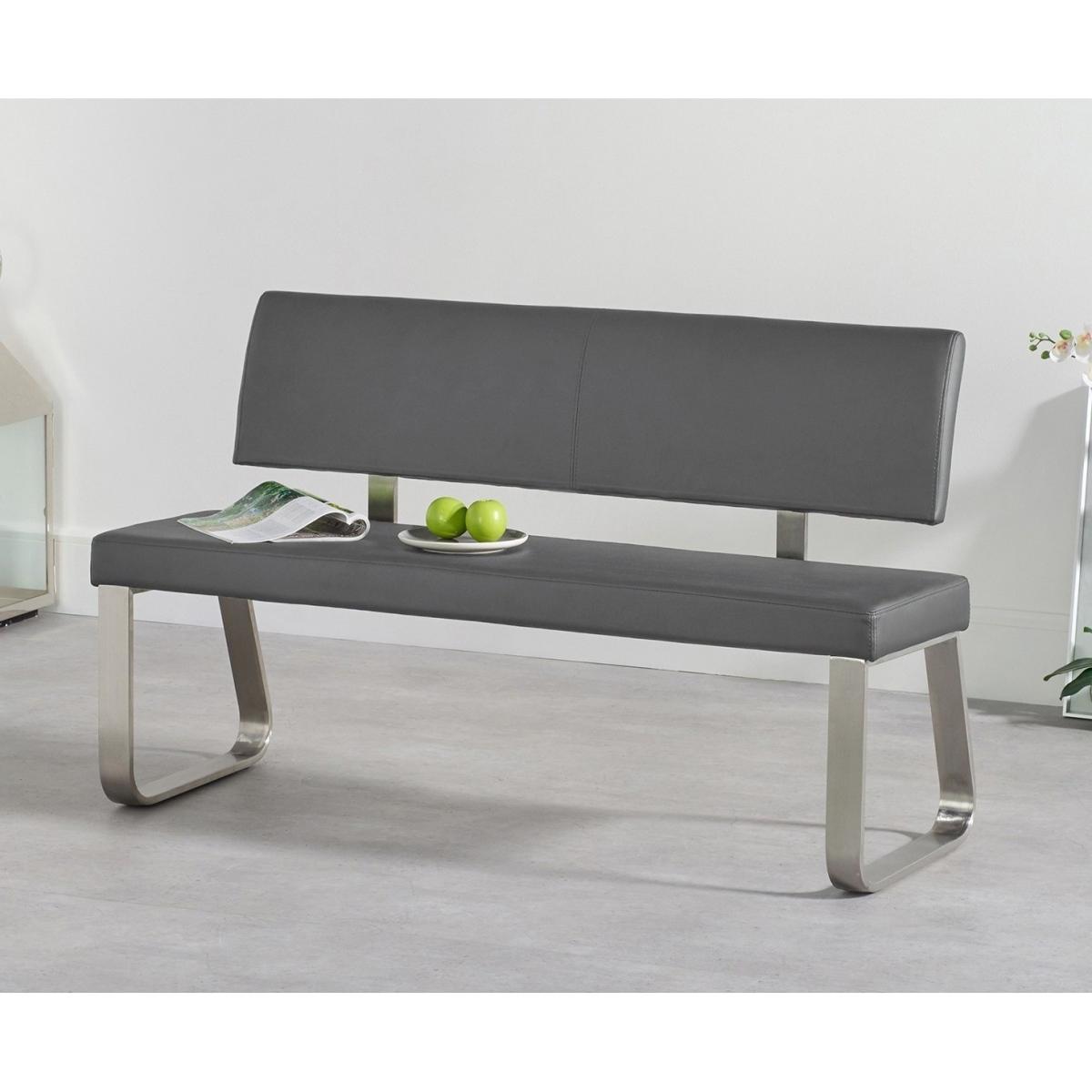 Atlanta 160cm White High Gloss Dining Table With 4 Grey Austin Chairs And 2 Malaga Grey Benches – image 20