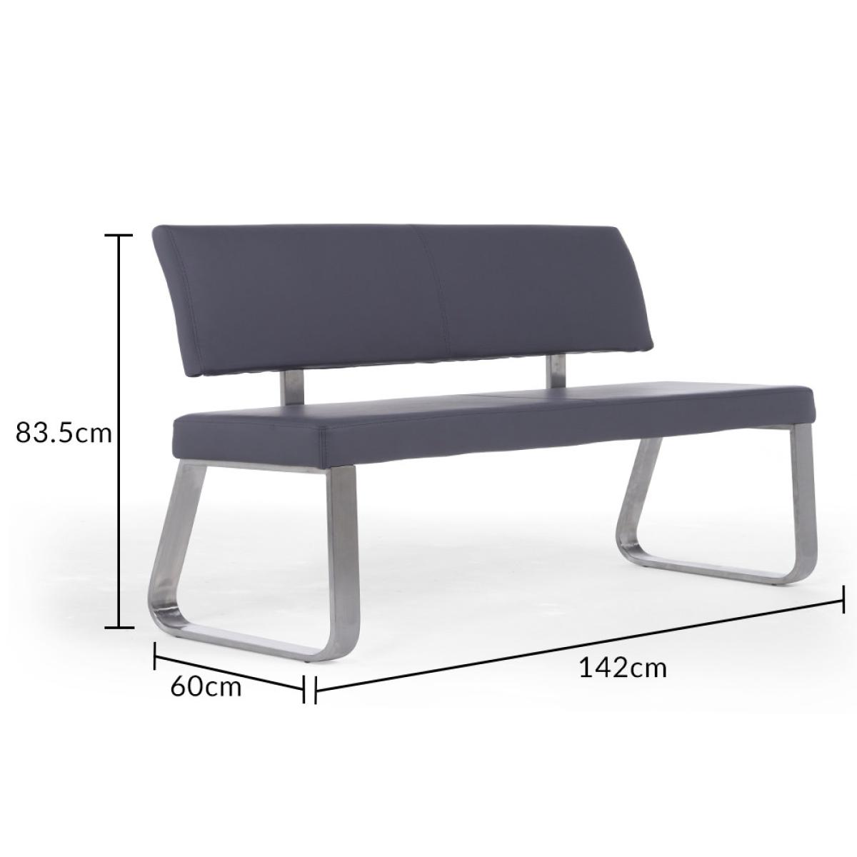 Atlanta 160cm White High Gloss Dining Table With 4 Grey Austin Chairs And 2 Malaga Grey Benches – image 29