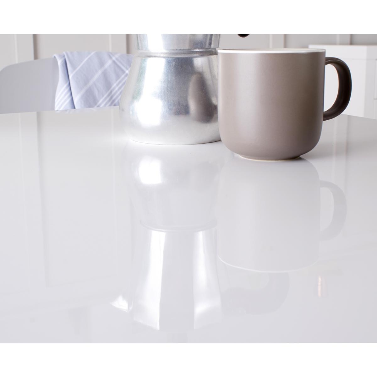 Atlanta 160cm White High Gloss Dining Table With 4 Grey Austin Chairs And 2 Malaga Grey Benches – image 5