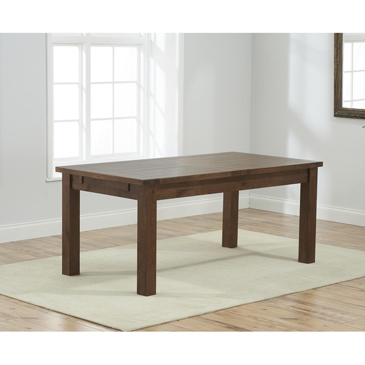 Normandy 180cm Dark Solid Oak Extending Dining Table with Safia Fabric Dark Oak Leg Chairs - Cream, 4 Chairs – image 3