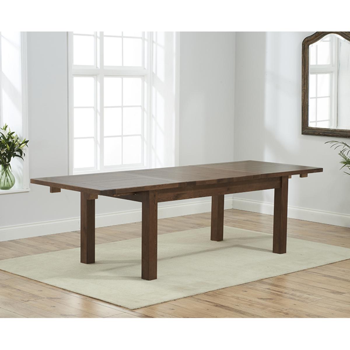 Normandy 180cm Dark Solid Oak Extending Dining Table with Safia Fabric Dark Oak Leg Chairs - Cream, 4 Chairs – image 5