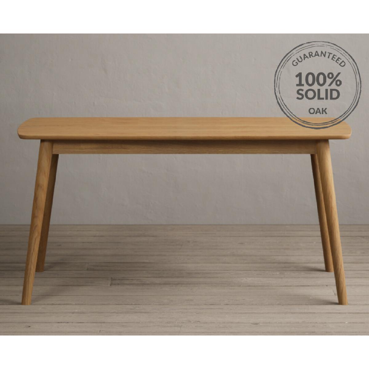 Nordic 150cm Solid Oak Dining Table with 2 Grey Nordic Chairs with 1 Grey Bench – image 7