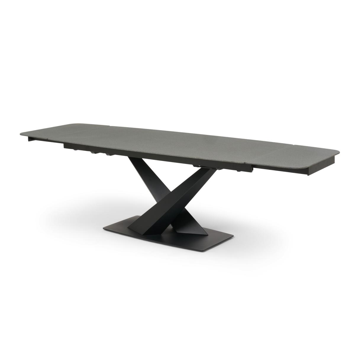 Extending Jacob 180cm Grey Stone Dining Table with 6 Grey Hendrick Chairs – image 8