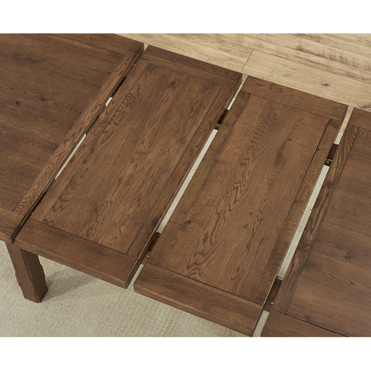 Extending Caversham Dark Oak Dining Table with 6 Grey Francois Chairs – image 7