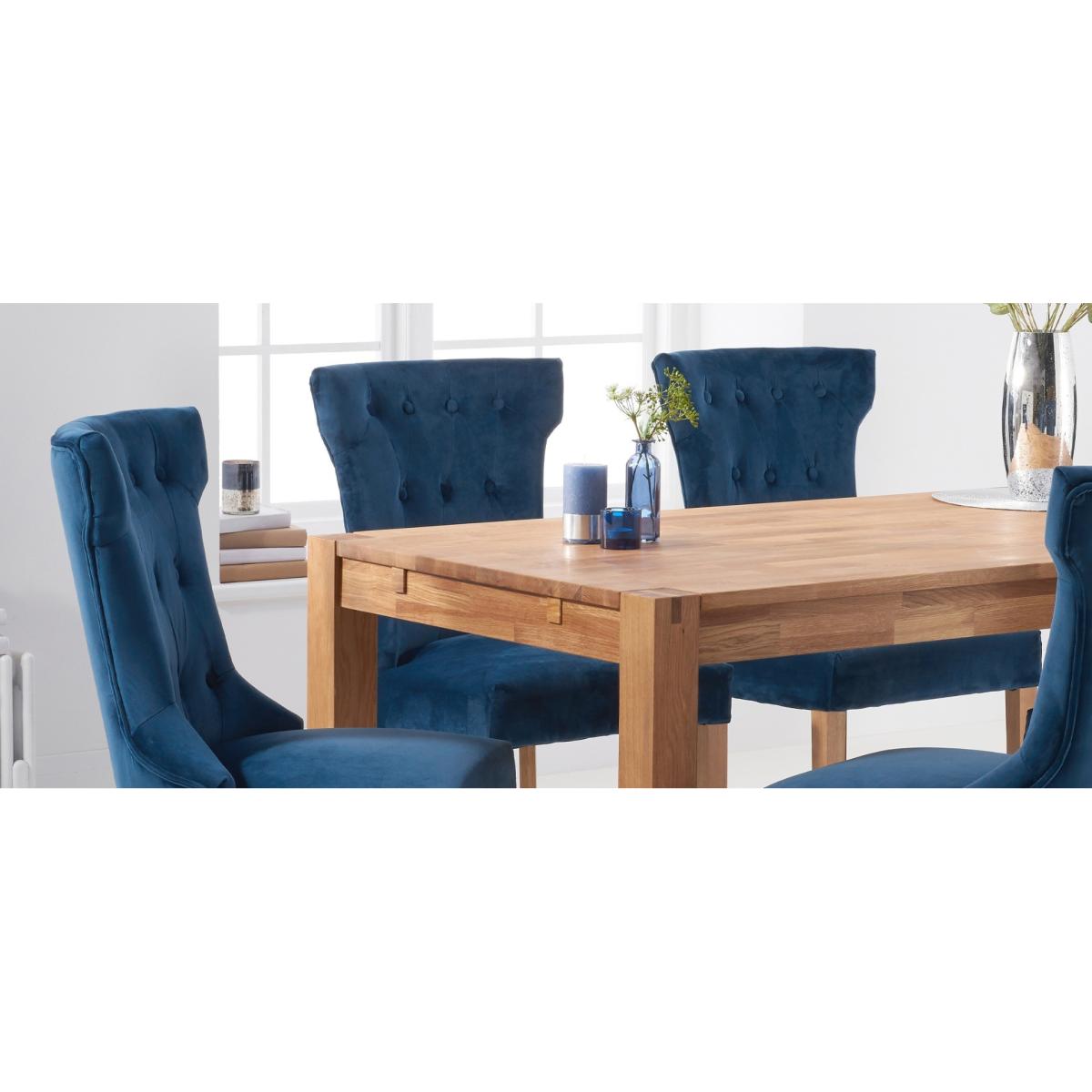Verona 180cm Solid Oak Dining Table with Camille Velvet Chairs - Grey, 6 Chairs – image 15