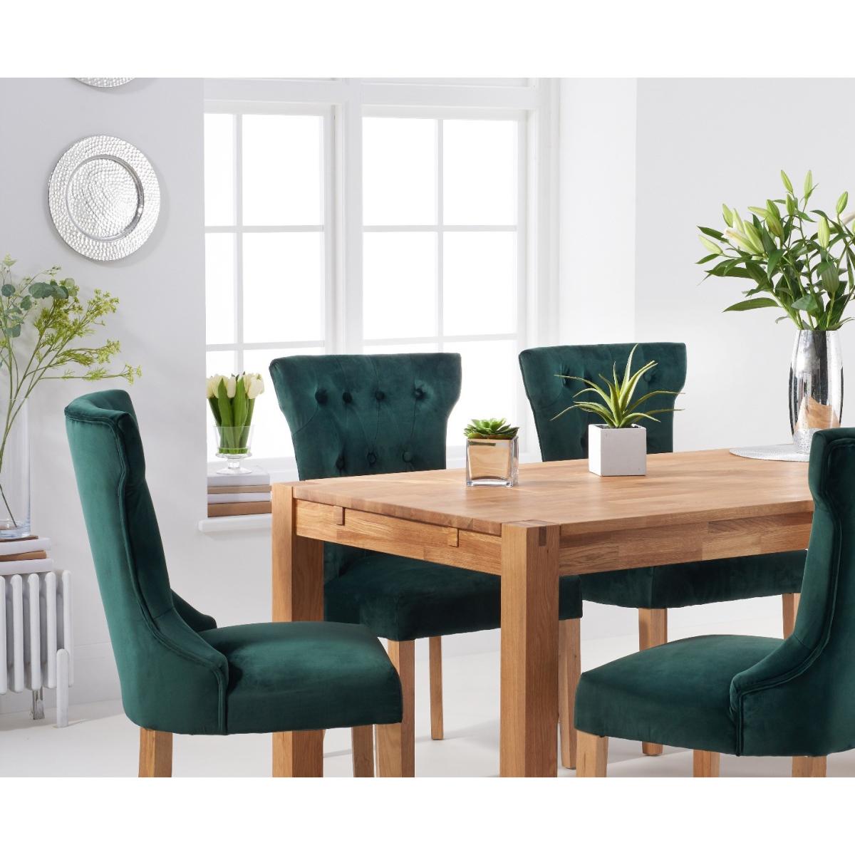 Verona 180cm Solid Oak Dining Table with Camille Velvet Chairs - Grey, 6 Chairs – image 5
