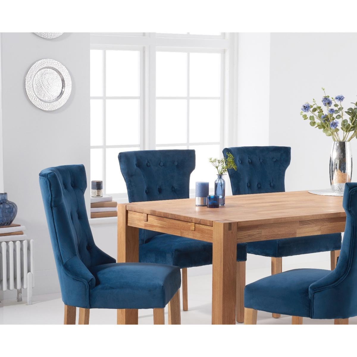 Verona 180cm Solid Oak Dining Table with Camille Velvet Chairs - Grey, 6 Chairs – image 6