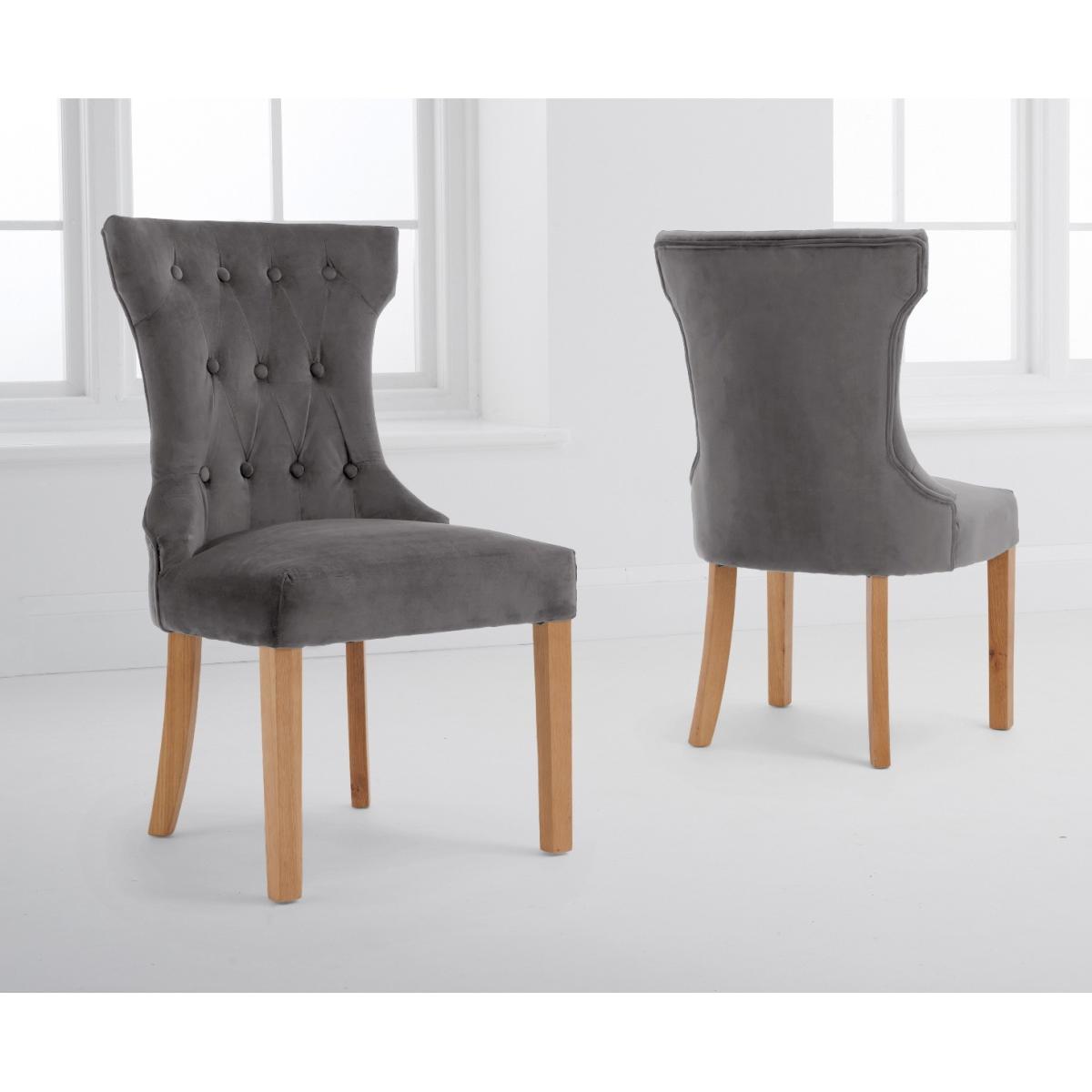 Verona 180cm Solid Oak Dining Table with Camille Velvet Chairs - Grey, 6 Chairs – image 9