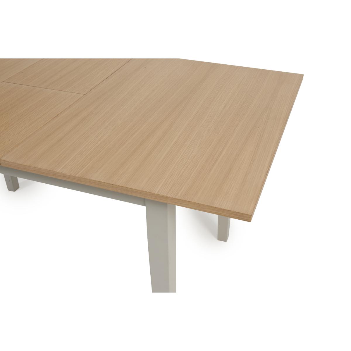 Chiltern 120cm Extending Grey And Oak Table With Epsom Chairs and Bench - Oak and Grey, 2 Chairs – image 22