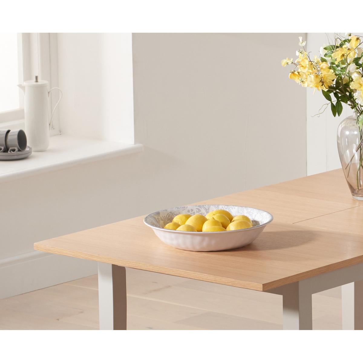 Chiltern 120cm Extending Grey And Oak Table With Epsom Chairs and Bench - Oak and Grey, 2 Chairs – image 7