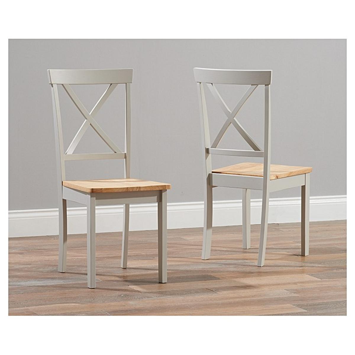 Chiltern 120cm Extending Grey And Oak Table With Epsom Chairs and Bench - Oak and Grey, 2 Chairs – image 9
