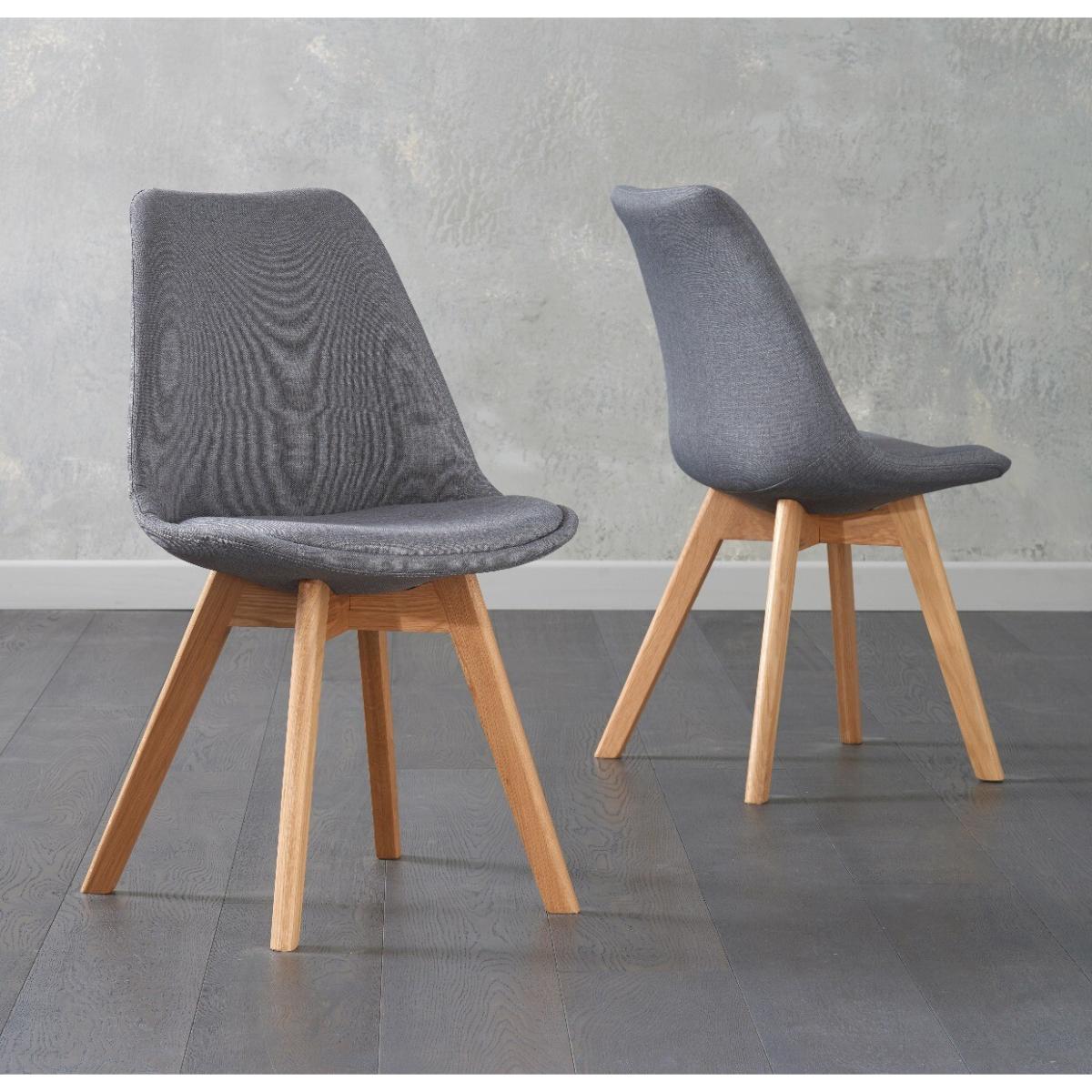 York 150cm Solid Oak Dining Table With 2 Dark Grey Orson Fabric Chairs And 1 York Bench – image 19