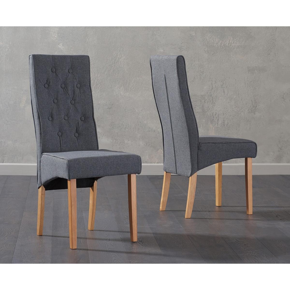 York 120cm Solid Oak Dining Table with 4 Grey Maya Chairs with 1 Oak Bench – image 3