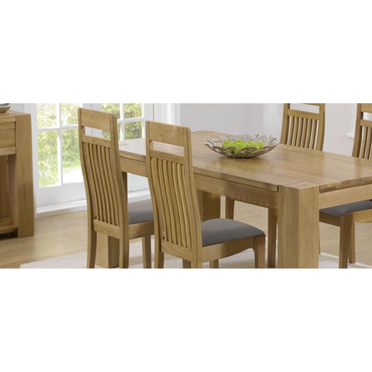Thames 300cm Oak Dining Table with Monaco Chairs - Brown, 8 Chairs – image 9