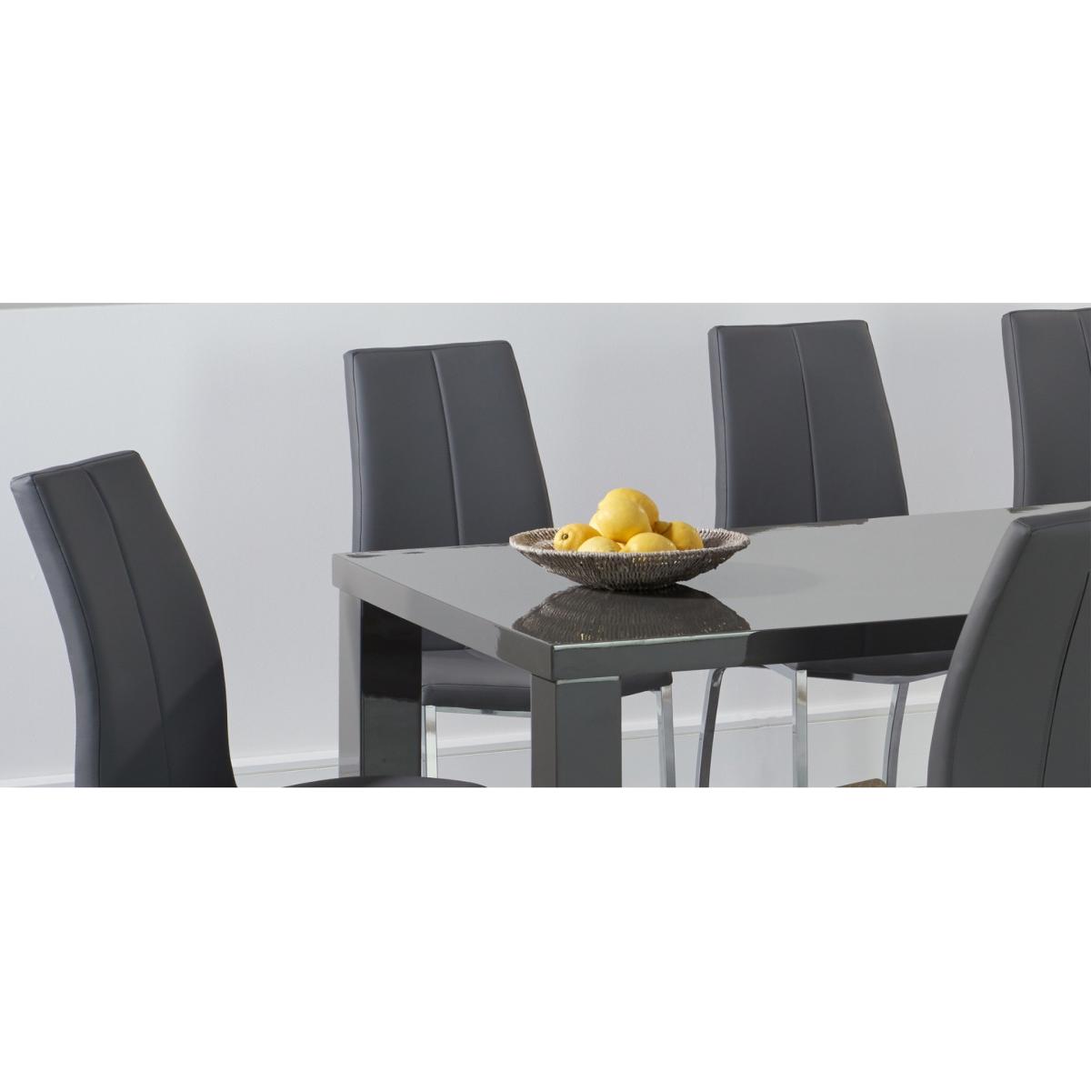Atlanta 120cm Dark Grey High Gloss Dining Table With 6 Grey Cavello Chairs – image 8