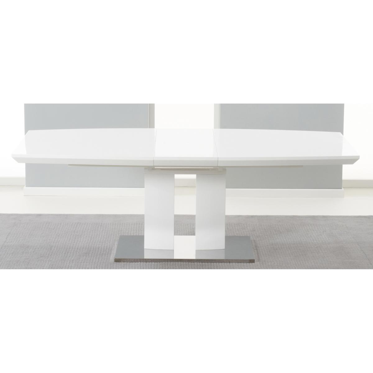 Extending Richmond 180cm White High Gloss Dining Table With 4 White Aldo Chairs – image 11