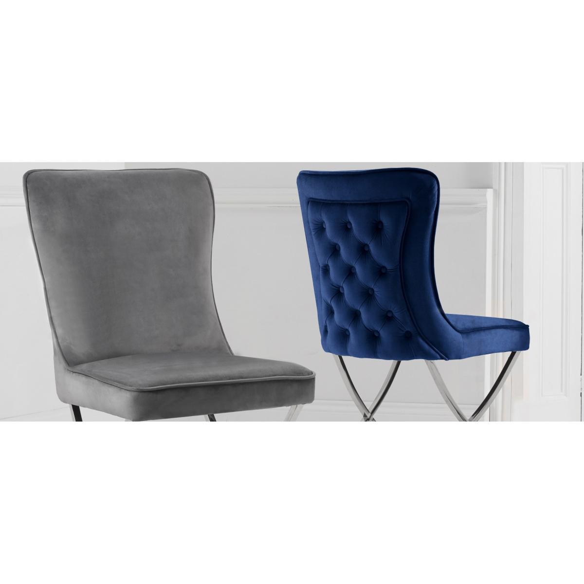 Viscount 180cm Marble Dining Table with Giovanni Velvet Chairs - Blue, 6 Chairs – image 10