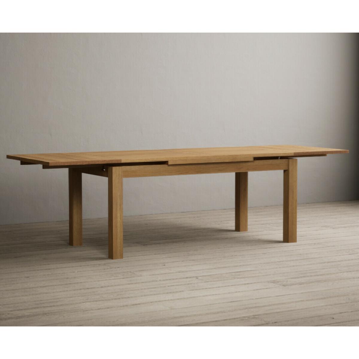 Extending Hampshire 180cm Solid Oak Dining Table With 12 Linen X Back Chairs – image 25