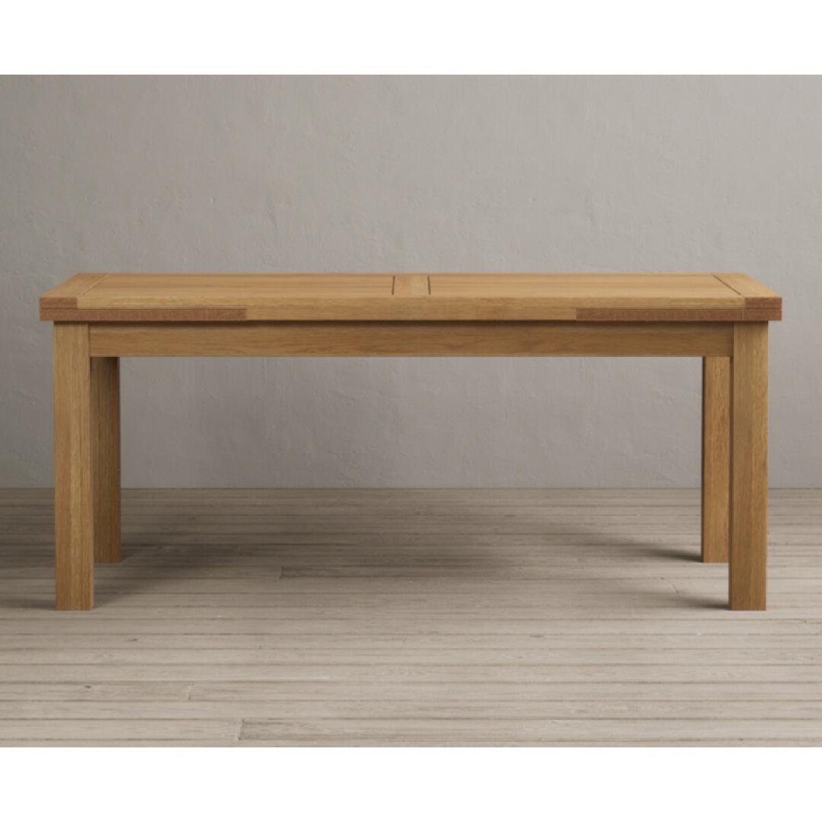 Extending Hampshire 180cm Solid Oak Dining Table With 12 Linen X Back Chairs – image 35