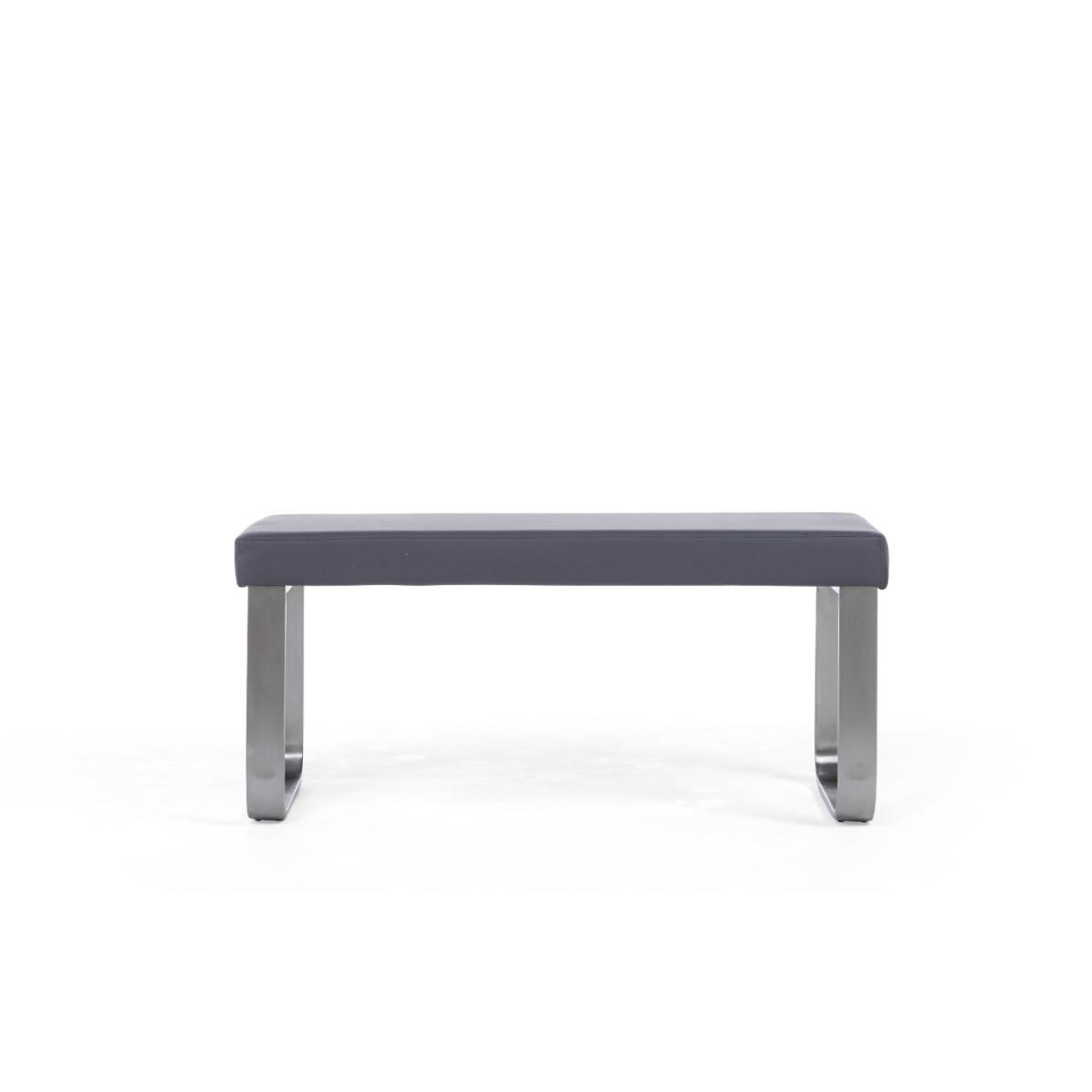 Seattle 120cm Dark Grey High Gloss Dining Table with 2 Grey Austin Chairs with 1 Grey Bench – image 18