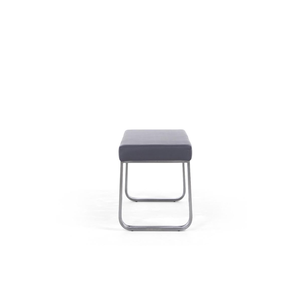 Seattle 120cm Dark Grey High Gloss Dining Table with 2 Grey Austin Chairs with 1 Grey Bench – image 20