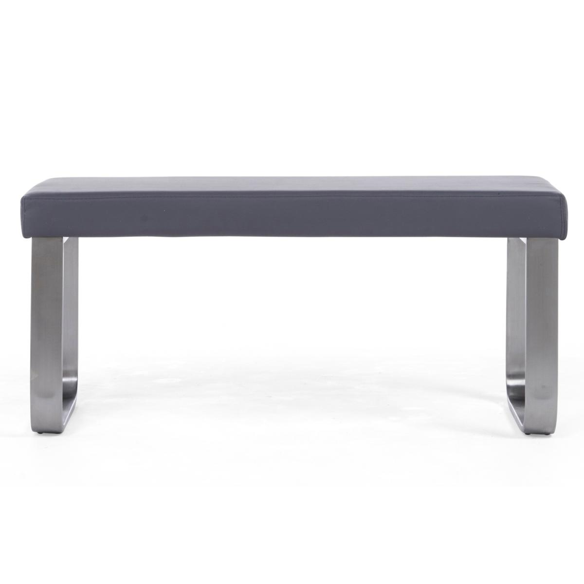 Seattle 120cm Dark Grey High Gloss Dining Table with 2 Grey Austin Chairs with 1 Grey Bench – image 24