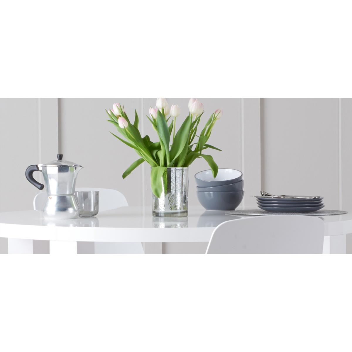 Atlanta 120cm Round White High Gloss Dining Table With 4 Black Cavello Chairs – image 14
