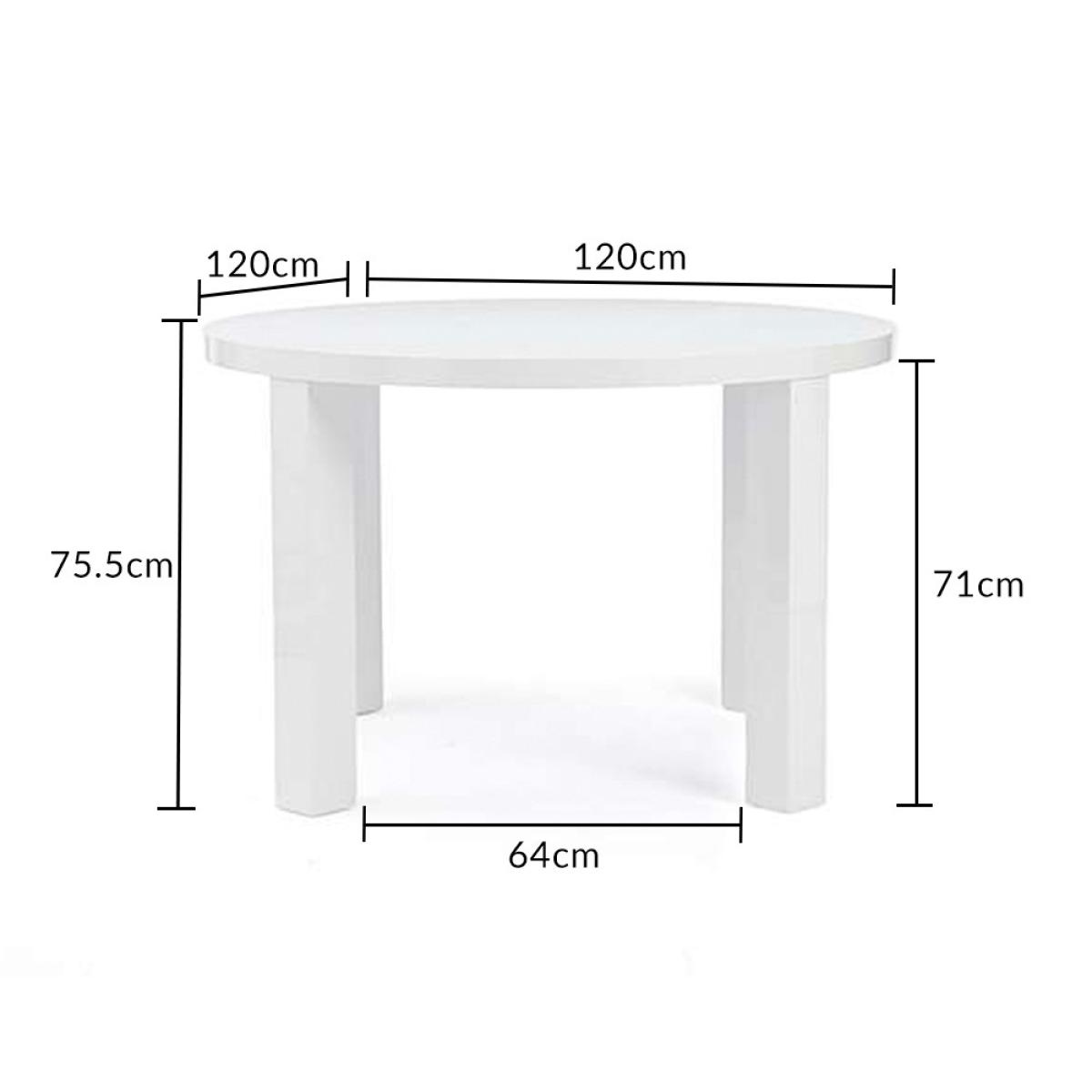 Atlanta 120cm Round White High Gloss Dining Table With 4 Black Cavello Chairs – image 15