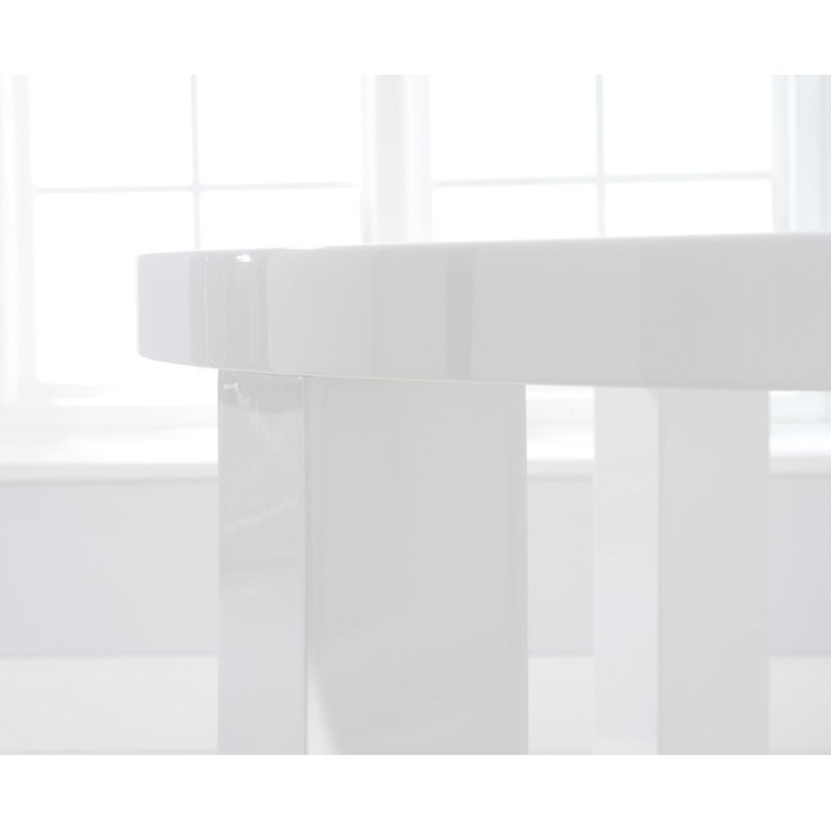 Atlanta 120cm Round White High Gloss Dining Table With 4 Black Cavello Chairs – image 3