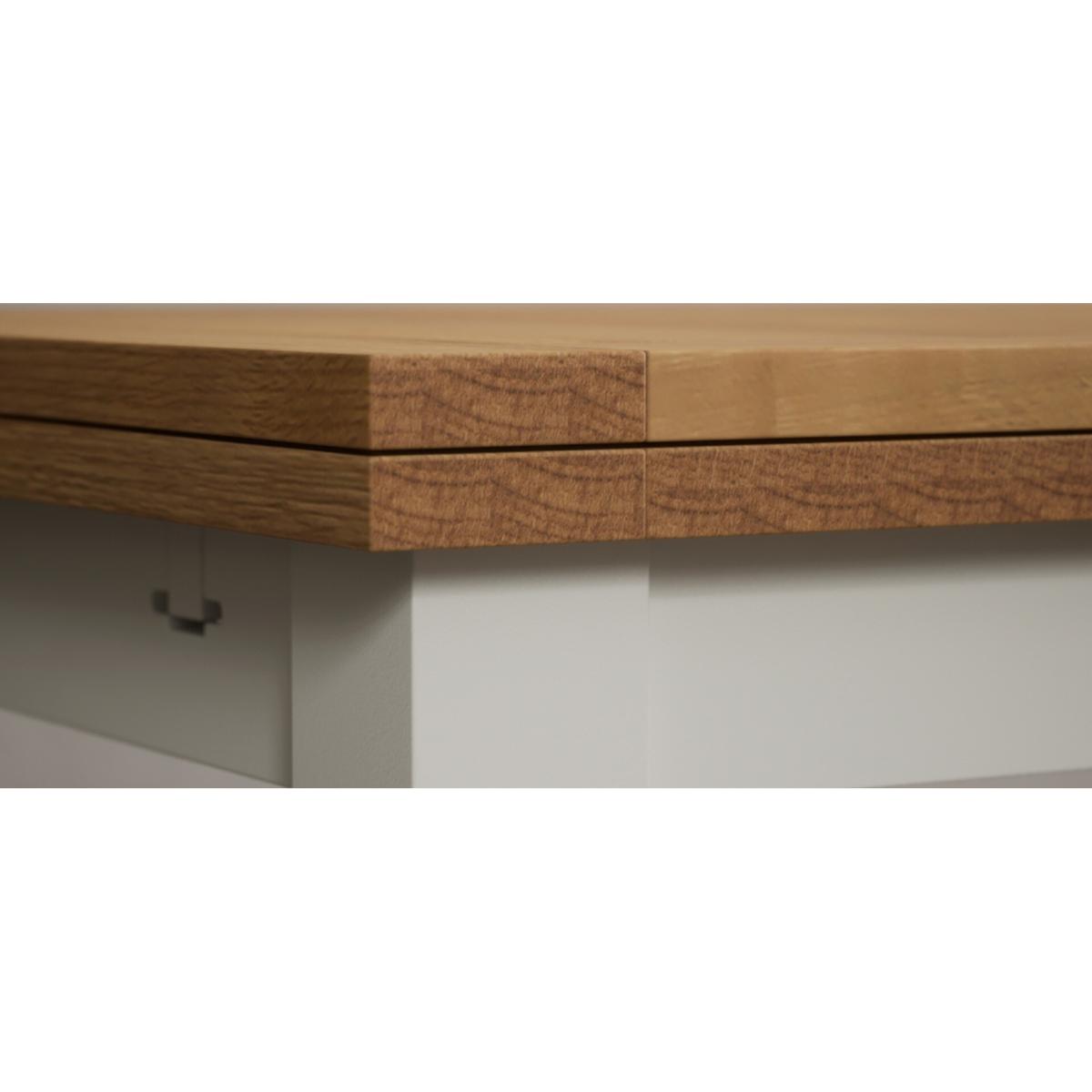 Extending Hampshire 180cm Oak and Signal White Dining Table with 10 Linen Flow Back Chairs – image 22