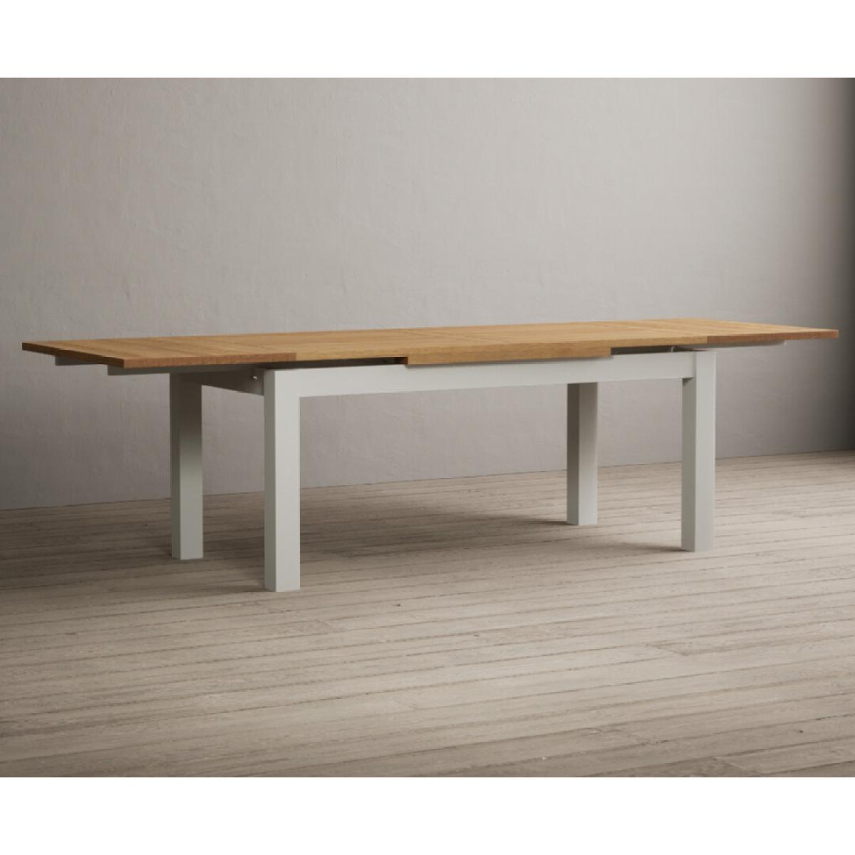 Extending Hampshire 180cm Oak and Signal White Dining Table with 10 Linen Flow Back Chairs – image 26