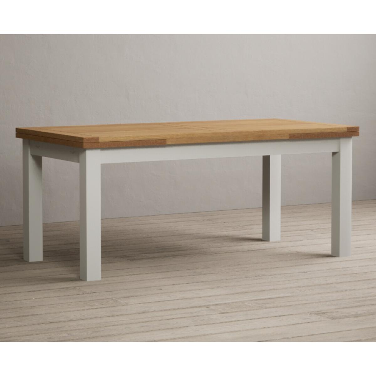 Extending Hampshire 180cm Oak and Signal White Dining Table with 10 Linen Flow Back Chairs – image 29