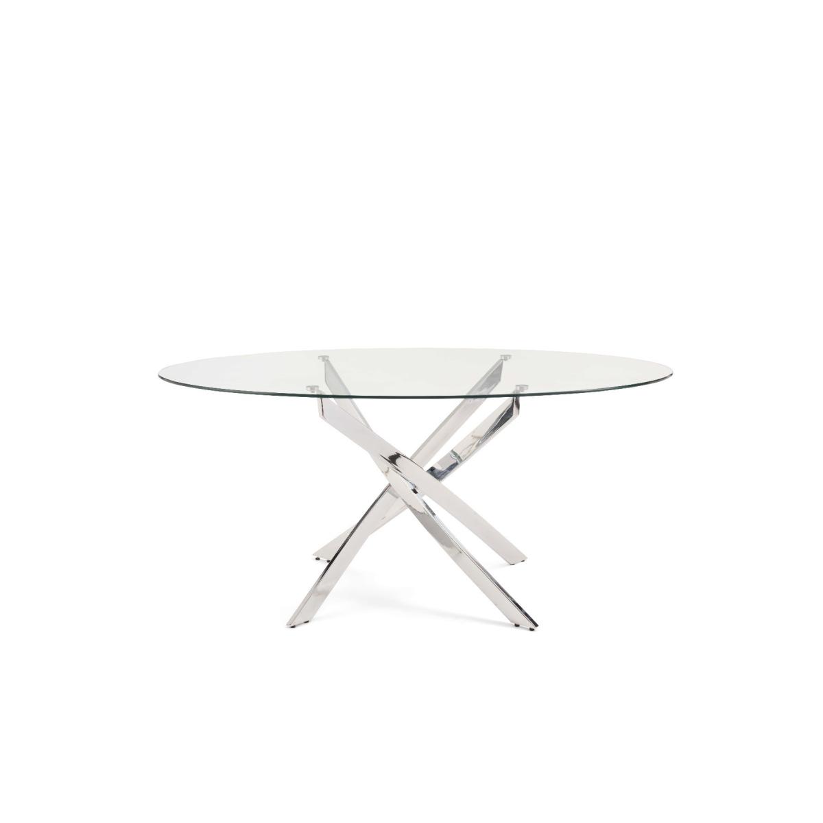 Denver 165cm Oval Glass Dining Table With 8 Grey Angelo Chairs – image 9