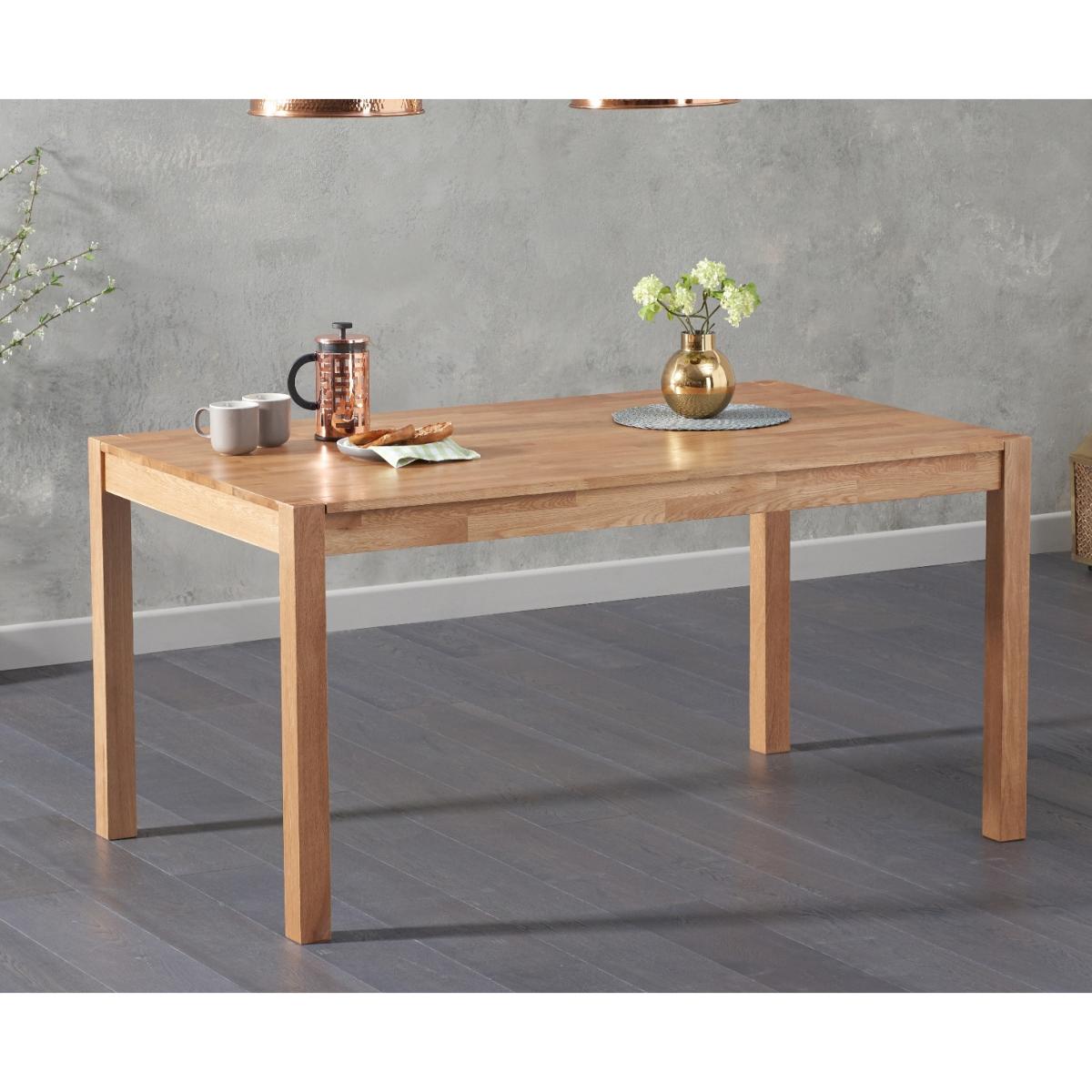 Oxford 150cm Solid Oak Dining Table With 8 Grey Lila Grey Velvet Chairs – image 5