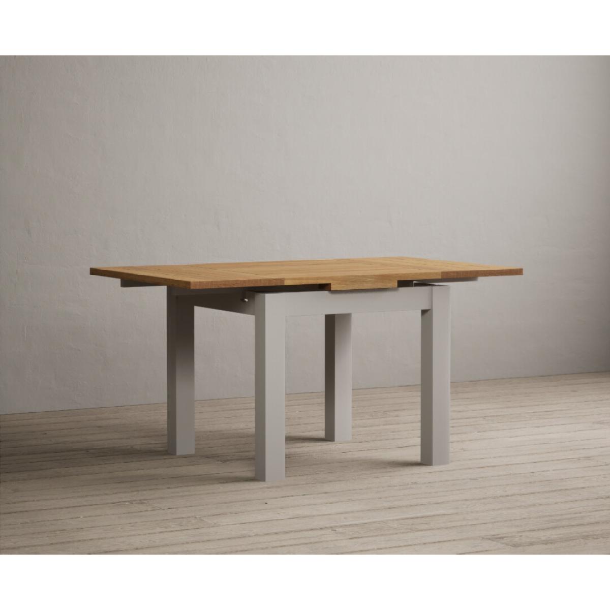 Extending Buxton 90cm Oak and Soft White Painted Dining Table with 4 Brown Scroll Back Chairs – image 14