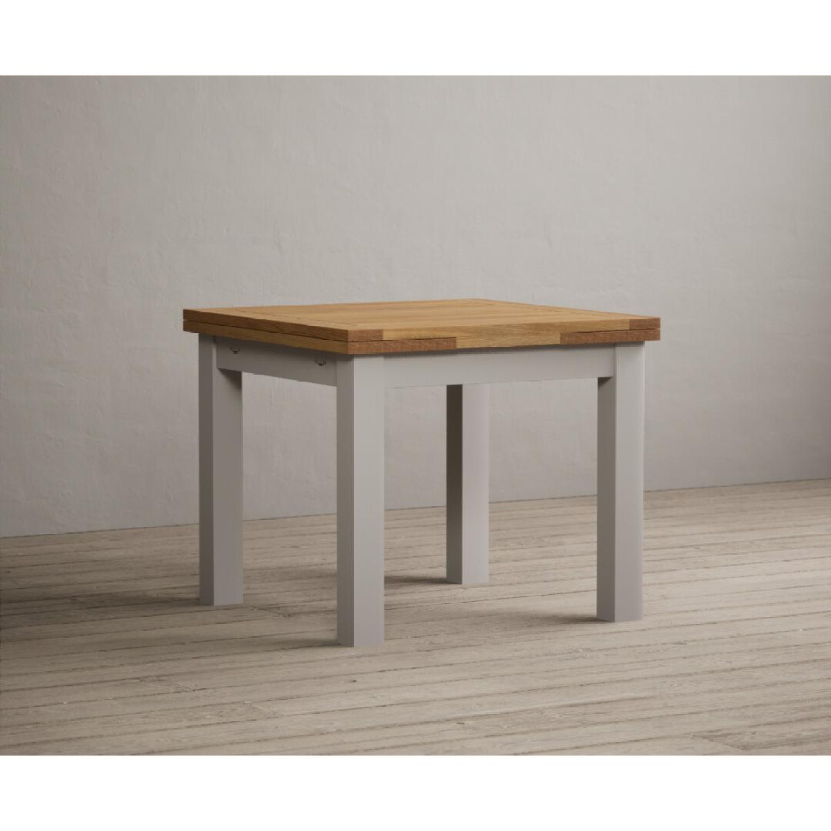 Extending Buxton 90cm Oak and Soft White Painted Dining Table with 4 Brown Scroll Back Chairs – image 15