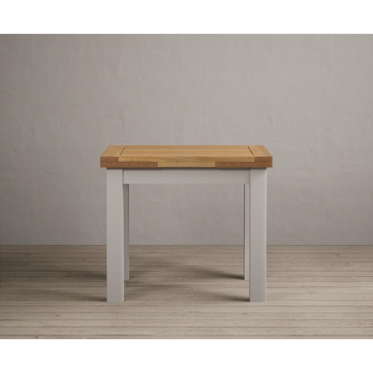 Extending Buxton 90cm Oak and Soft White Painted Dining Table with 4 Brown Scroll Back Chairs – image 16