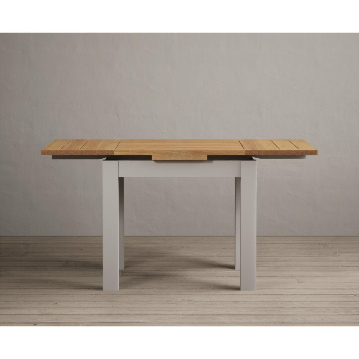 Extending Buxton 90cm Oak and Soft White Painted Dining Table with 4 Brown Scroll Back Chairs – image 17