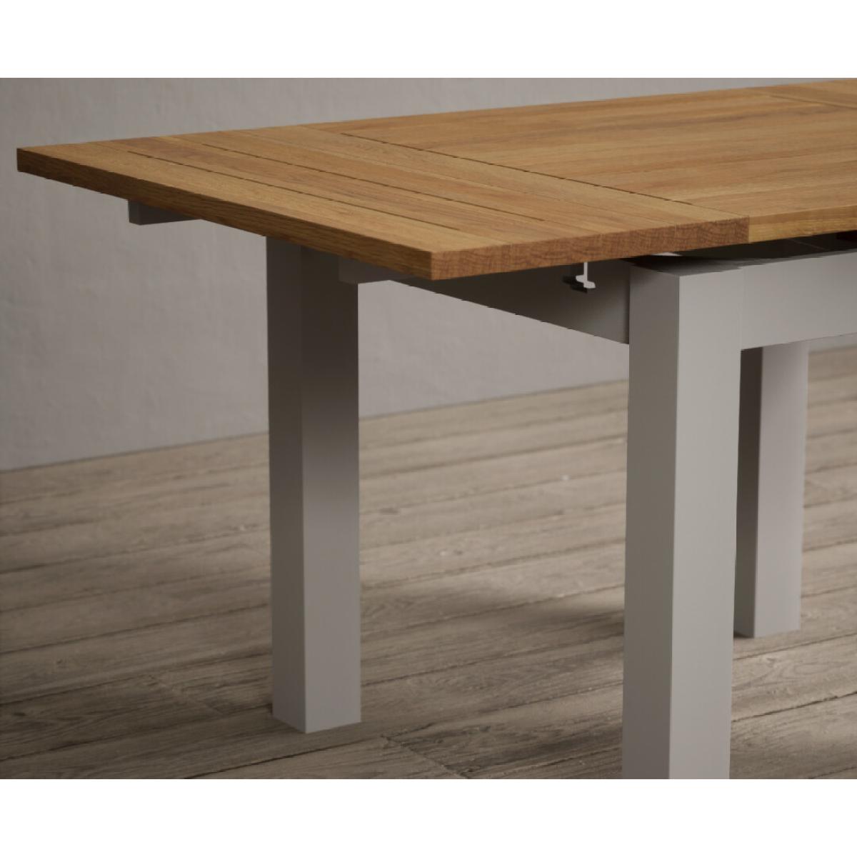 Extending Buxton 90cm Oak and Soft White Painted Dining Table with 4 Brown Scroll Back Chairs – image 18